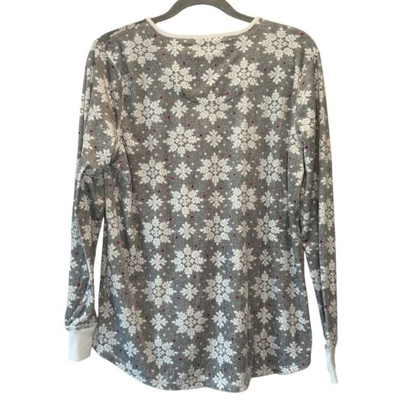 Nautica Women’s Snowflake Fleece Pajama Shirt Size Large - Picture 2 of 4